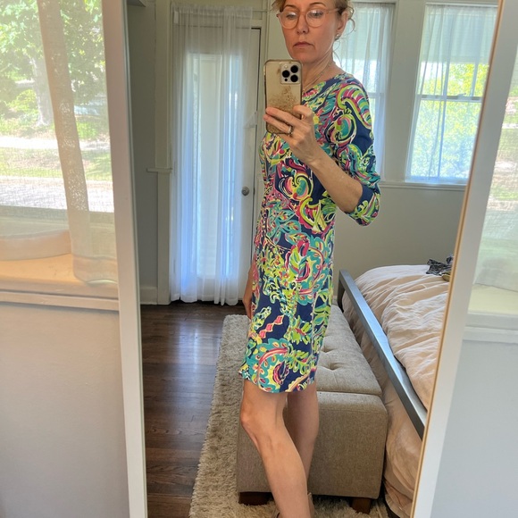 Lilly Marlowe Pulitzer Shift 100% Cotton, Classic Dress Toucan Play - Picture 4 of 4